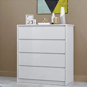 COMODA 4 GAVETAS CARLA BRANCO NEVE