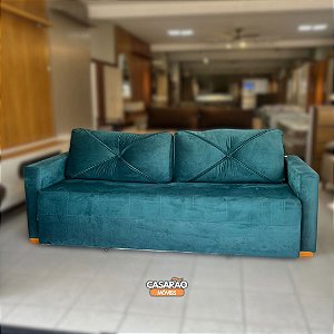 SOFA CAMA LIVE - VELUDO VERDE ESCURO