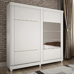 GUARDA ROUPAS MADRI 2 PTS C/ESPELHO - BRANCO