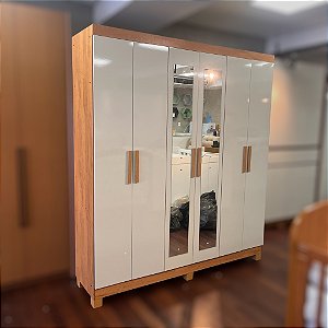 GUARDA ROUPAS PARMA 6 PTS C/ESPELHO SPECIAL - CINAMOMO/OFF