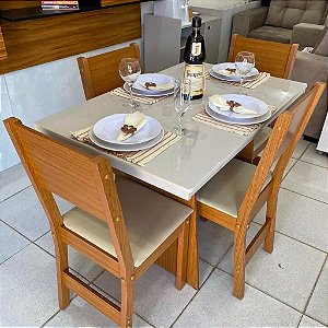 Conjunto de Mesa Retangular Destak com 4 Cadeiras