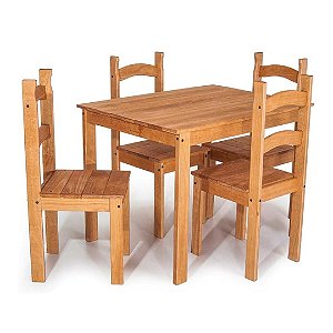CONJUNTO MESA COM 4 CADEIRAS ACAB. MEL