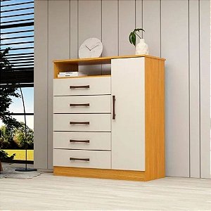 COMODA MADRI PLUS 05 GAV. E SAP - CINAMOMO/OFF WHITE