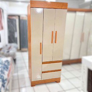 ROUPEIRO DE SOLTEIRO 3 PORTAS MDP - MAYA CINAMOMO/OFF WHITE