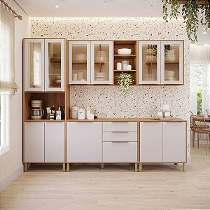 COZINHA MODULADA ESPLENDIDA BRILHANTE COM TORRE QUENTE