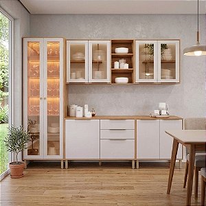 COZINHA MODULADA ESPLENDIDA BRILHANTE COM CRISTALEIRA REFLECTA