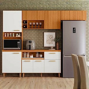 COZINHA MODULADA SICICLIA - FREIJÓ UV/OFF ACETINADO/RIP FRI)