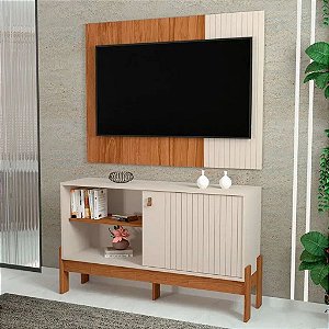RACK PAINEL 1.2 WOOD CANELA/OFF WHITE