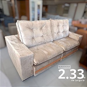 SOFA VITTO 2,3M VELUDO DELUXE BEGE