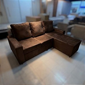 SOFA MILANO VELUDO MARROM