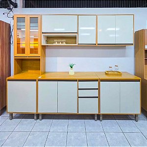 COZINHA EDUARDA PLUS 5 PECAS CRISTALEIRA - CINAMOMO/OFF WHITE