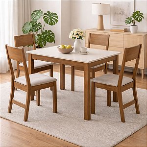 SALA JANTAR BELLAGIO 4L CAD MILANO - FREIJO / OFF WHITE
