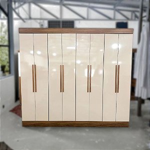 GUARDA ROUPA CALIFORNIA MDF 8 PTS CASTANHO NUDE C/PE