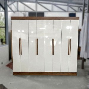 GUARDA ROUPA CALIFORNIA MDF 8 PTS OFF/NOGUEIRA C/ PE