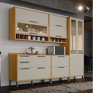 COZINHA MODULADA SYRAH AMENDOA/OFF WHITE