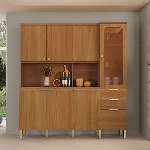 KIT COZINHA CARUARU 100% MDF 1800MM NATURE/NATURE 26