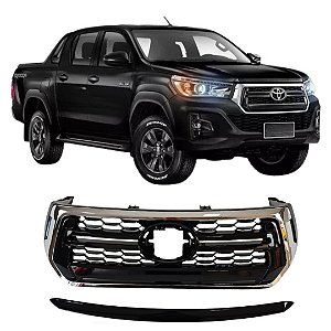 Grade Frontal Toyota Hilux 2019 A 2020 Cromada e Black Piano