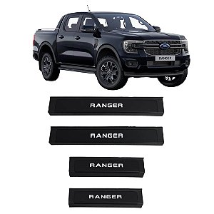 Soleira LED Ford Ranger T9 2024 a 2026 Preta Iluminada
