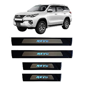 Soleira Iluminada LED Azul Toyota Hilux Revo 2016 a 2025