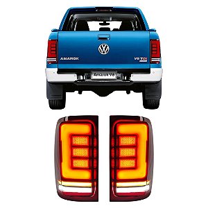 Lanterna Traseira Full LED Volkswagen Amarok 2008 a 2024 com Seta Sequencial