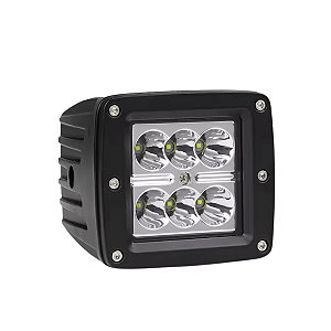 Farol Auxiliar LED Retangular 18W 6 LEDs Off Road