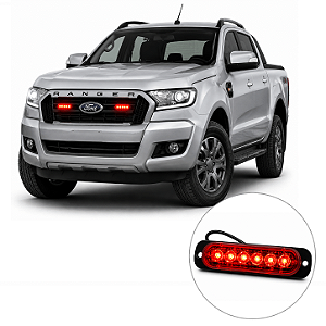 Farol LED Strobo 6 LEDs Vermelho 18W 18 Funções 12/24V Universal