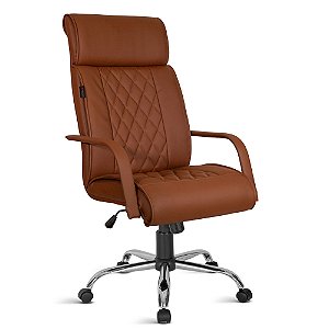 Classic Presidente, com braco revestido, base cromada relax