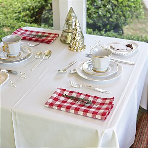 Guardanapo de Tecido Filomena Vermelho - Algodão, 45x45cm