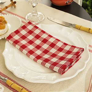 Guardanapo de Tecido Filomena Vermelho - Algodão, 45x45cm