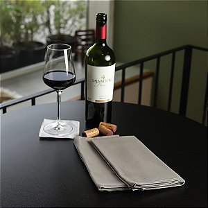 Pano de Vinho Cinza - Algodão, 40x40cm