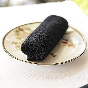 Toalha Oshibori Preto - Algodão, 30x30cm