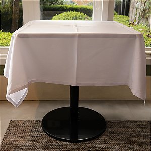 Toalha de Mesa Mariana Quadrada Branca - Poliéster, 150x150cm