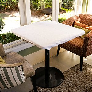 Capa de Mesa Quadrada Moletom com Elástico - 80x80cm,Algodão