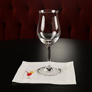 Guardanapo Coquetel Gabriela Bordado Aperol -  Algodão, 15x15cm