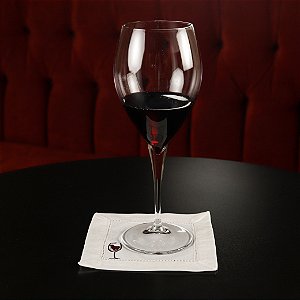 Guardanapo Coquetel Gabriela Bordado Vinho -  Algodão, 15x15cm