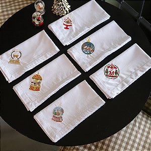 Mesa de Natal Guardanapos Bordados - 6 lugares, Coleção Alsace