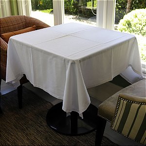 Toalha de Mesa Isabelle Quadrada Branco - Algodão, 150x150cm