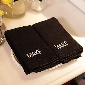 Toalha Preta para Maquiagem - Algodão, 30x30cm (2 peças)