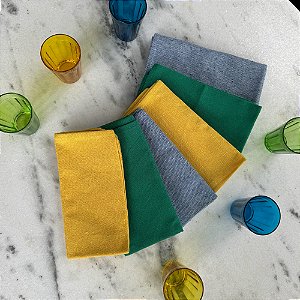 Kit 6 Guardanapos Rafaela Copa – Verde, Amarelo e Azul