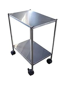 Mesa Auxiliar Hospitalar com Rodízio Inox