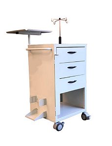 Carro de Emergência em Aço c/ 3 gavetas