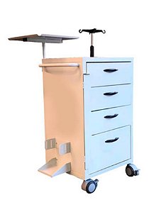 Carro de Emergência Aço 3 Gavetas e 1 Gavetão