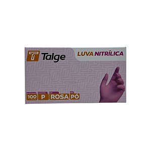 LUVA NITRÍLICA TALGE TAMANHO ( P ) S/ PÓ ROSA CAIXA C/ 100 UNID-