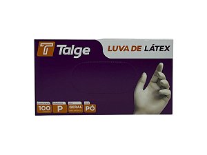 LUVA DE LÁTEX TALGE TAMANHO ( P ) C/ PÓ CAIXA C/ 100 UNID-
