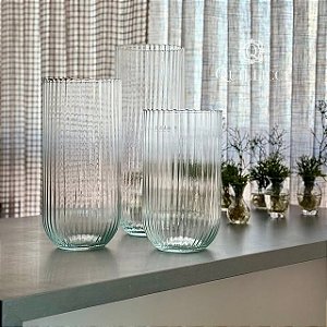 VASO DE VIDRO RIGADO