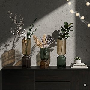 VASO DE VIDRO CANELADO TAM P