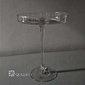 PRATO  DE VIDRO TRANSPARENTE COM PÉ TAM P