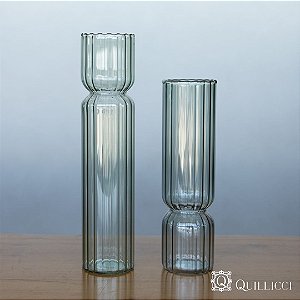 VASO DE VIDRO CANELADO