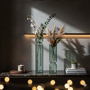 VASO DE VIDRO CANELADO