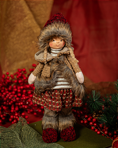 Menina Natalina de Tecido